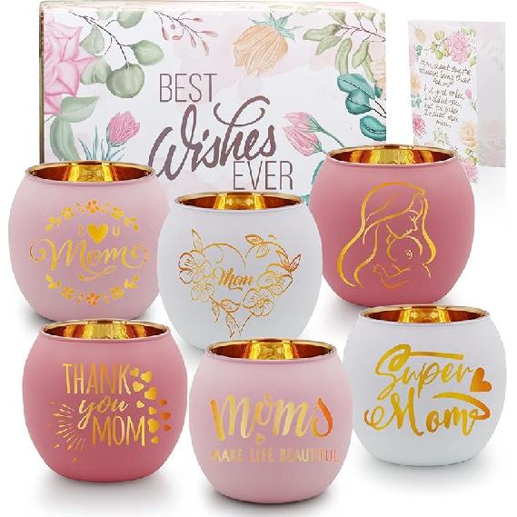 Halloween Table Decor Set of 6, Jack O Lanterns Black Glass Votive Tealight Candle Holders, Halloween Decorations Indoor Party Mantel Coffe Table