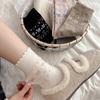 Mid-calf Socks for Autumn and Winter, Women's Bow-trimmed Warm Cloud Fleece Socks, Pile Socks