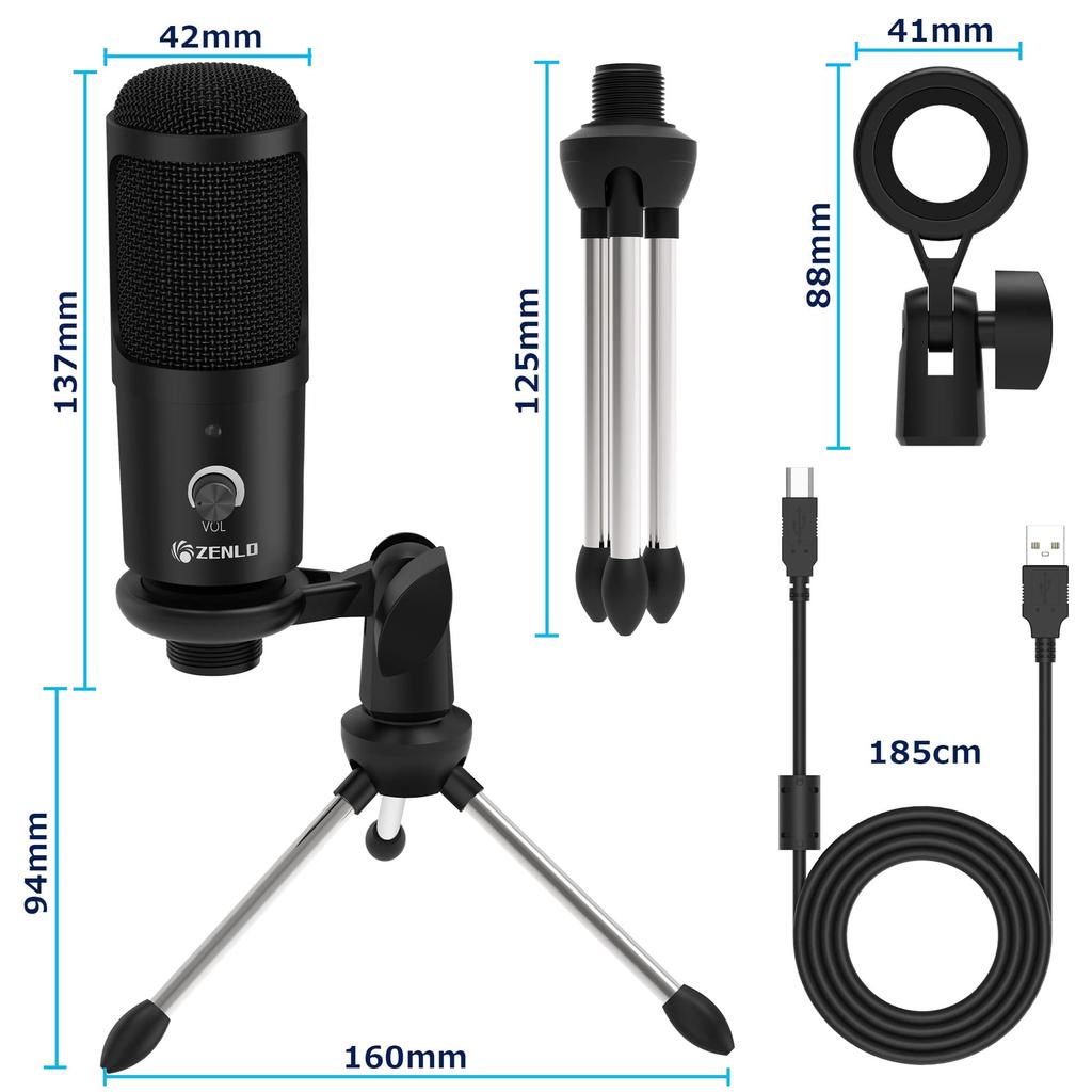 Generic USB Condenser Microphone with Tripod Stand