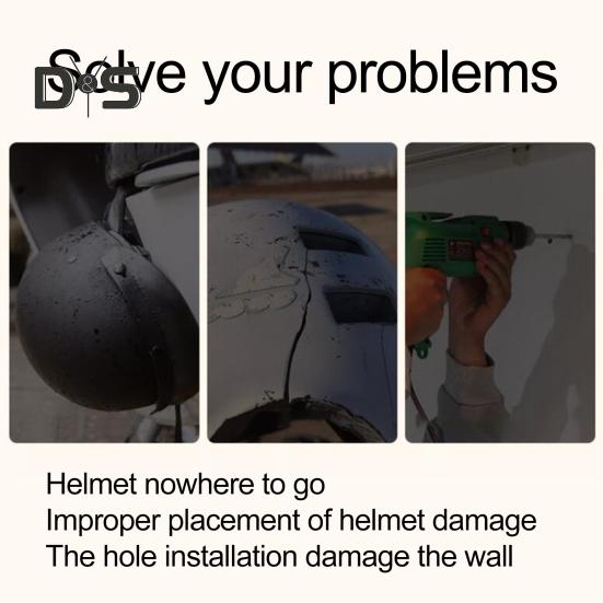 Wall Mount Motorcycle Helmet Rack 180 Degrees Rotation Heavy Duty Motorbike Bicycle Sports Helmet Display Holder Storage Hanger Stand