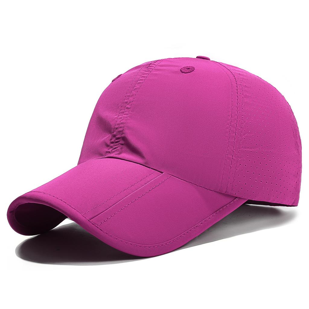 Summer New Quick-dry Three-fold Baseball Cap, Lightweight Perforated Plain Visor Cap, Stylish Sun Hat
