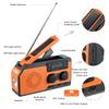 Solar Hand Powered Radio Emergency  r LED Flashlight IPX3 Waterproof Radio with Hand Crank 5000mah Battery