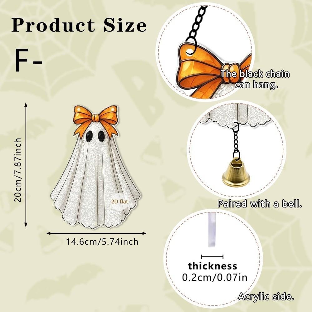 Pumpkin Design Acrylic Wall Hanging Mini Town Design Car Rearview Mirror Decoration  For Halloween