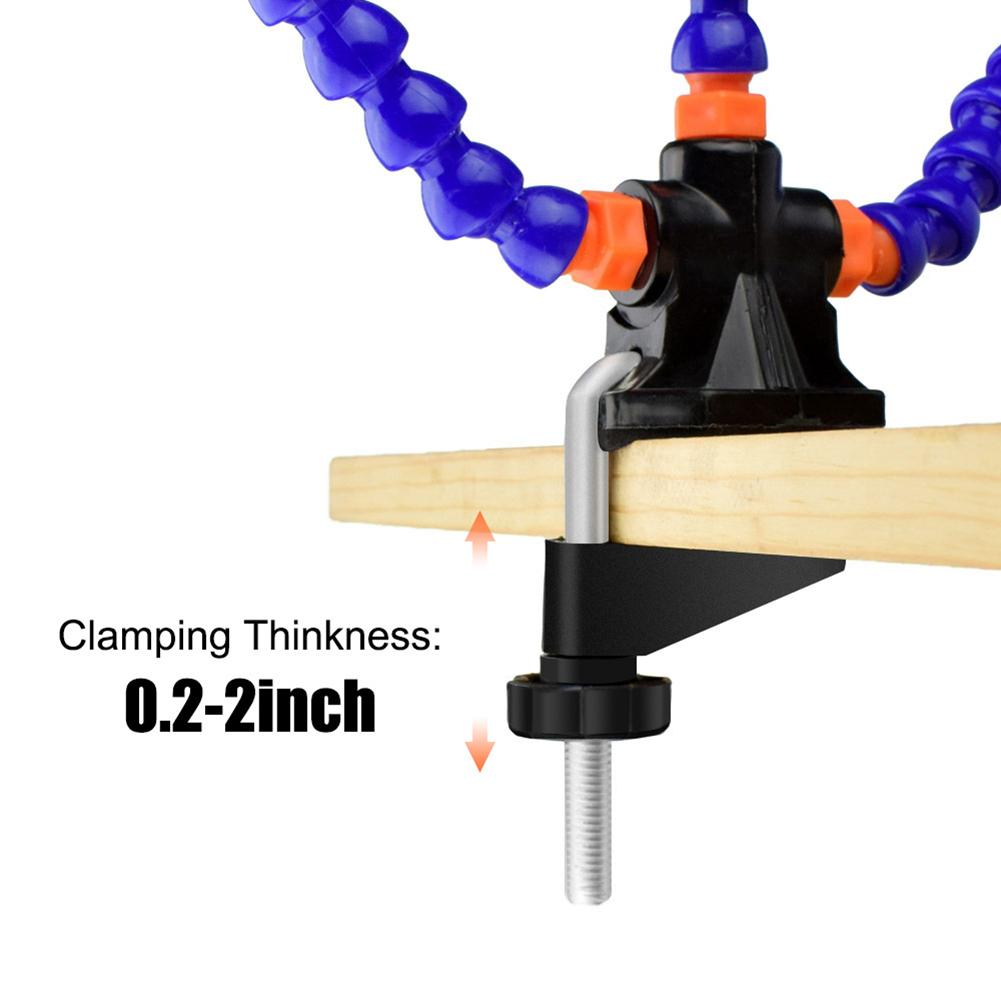 Desk Clamp Soldering Third Hand Tool Multi Soldering Helping Hand Tool Table Clip PCB Holder Soldering Tool With LED Lamp