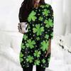 Women's  Casual 3/4 Sleeve Shirts Fashion St Patrick's Print Tunic Tops With Pockets