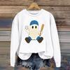 Women's Fashion Long Sleeve Halloween Print Round Neck Sweatshirt Top