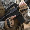 Half-Finger Tactical Gloves: Hard Shell Protection, Wear-Resistant, Non-Slip Combat Gloves for Outdoor and Shooting Sports.