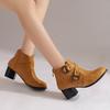 Women's High-heeled Short Boots Autumn and Winter New Thick-heeled Large-size Casual Short Boots