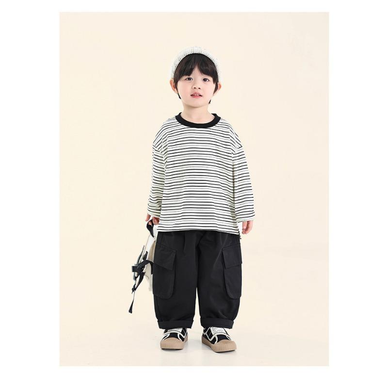 Boys Kids Loose Casual Solid Korean Style Long Trousers For Spring Autumn
