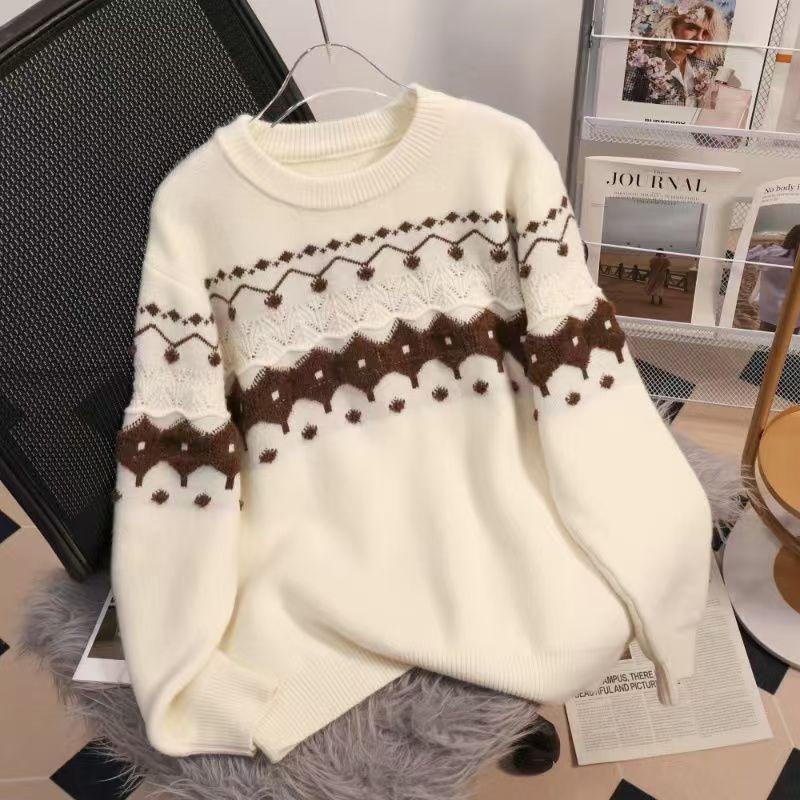Gentle Thick Versatile Loose and Lazy Base Sweater for Autumn and Winter Knitted Top for Women