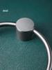 Gunmetal Gray All-Copper Round Wall-Mounted Bathroom Towel Ring