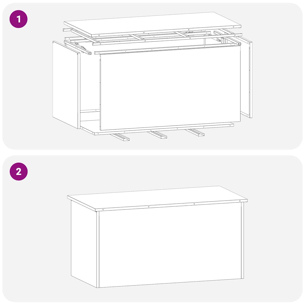 Outdoor Storage Box Black 100 X 50.5 X 50 Cm Steel