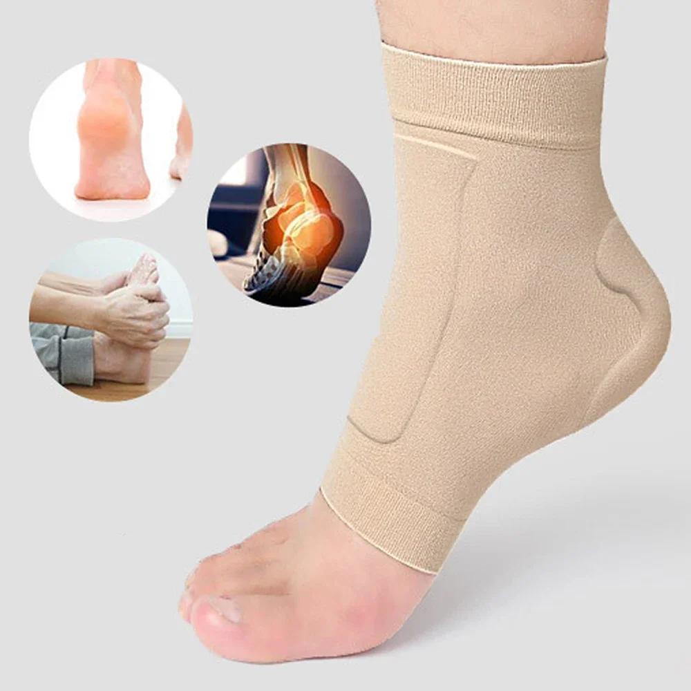 1Pair Gel Ankle Sleeves With Padded Skate Sock Bone Pads For Figure Skating Hockey Inline Roller Skating Hiking