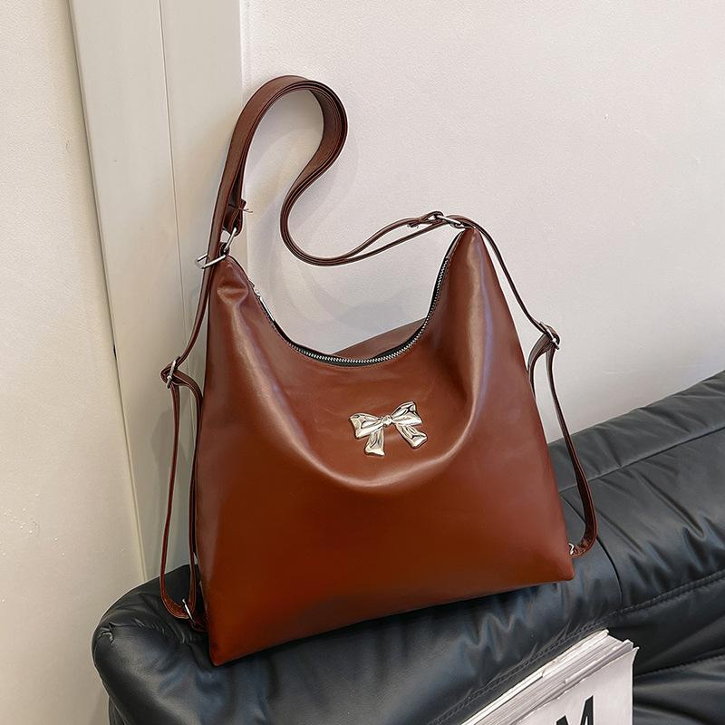 2025 Autumn Dual-purpose New Casual Butterfly Large-capacity Women's Solid Color Shoulder Bag Double Shoulder Tote Bag Women