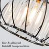 Plafonnier - NETTLIFE - Cadre métal &amp; cristal - Noir - E27 - Ø21 x H25 cm
