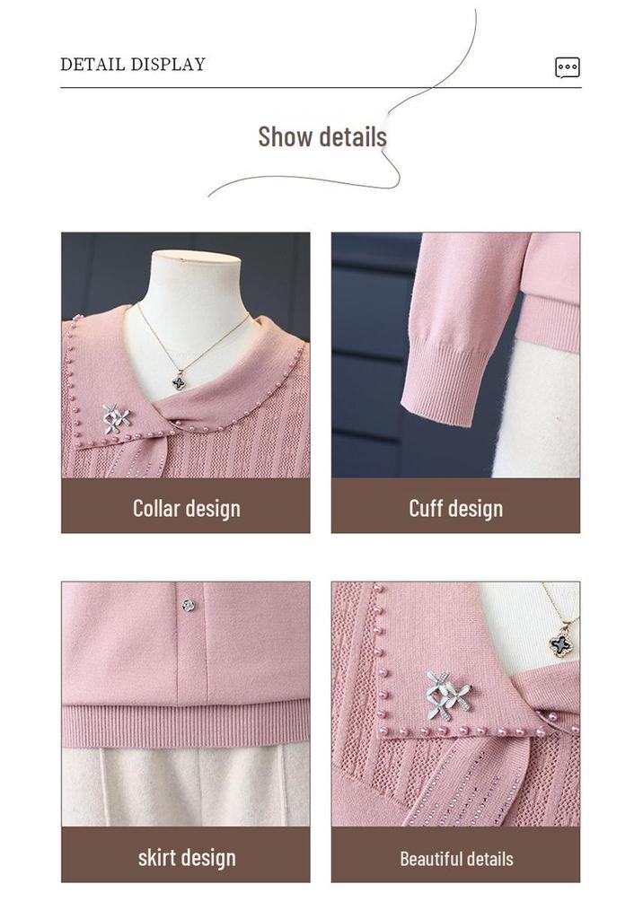 2026 Spring Knitwear Sweater: Stylish Base Layer for Middle-Aged & Elderly Women - Perfect for Spring & Autumn