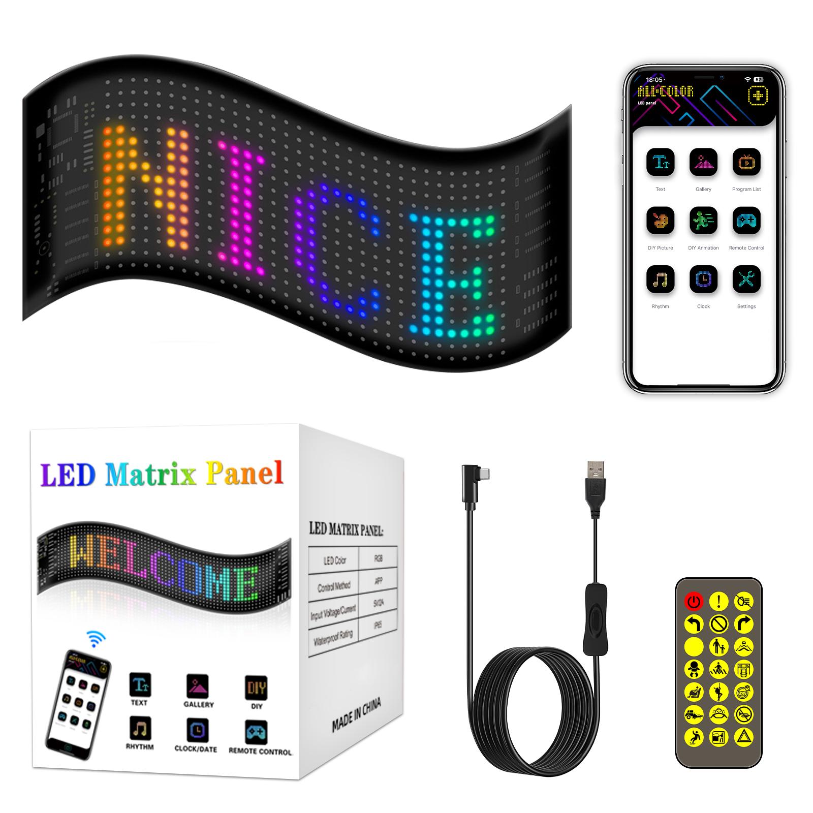 

Дисплей автомобильного знака, программируемый, гибкий, прокручиваемый, светодиодный экран, панель, приложение luetooth для рекламы на заднем стекле автомобиля