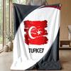 Türkei Fußball Bedruckte Flanelldecke Hautfreundlich Warm Dekorativer Überwurf für Innen Couch Bett Tägliche Nutzung