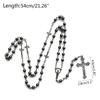 Fashion Handmade Round Beads Catholic Rosary Necklace for Cross Pendant Religious Jesus Necklaces Men Women Jewelry Charm Gift