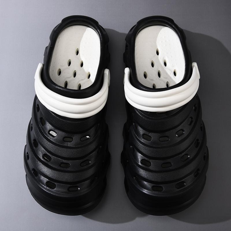 Summer Men's Hole Shoes Wear Deodorant and Non-slip Bag Head Slippers Soft-soled Beach Slippers