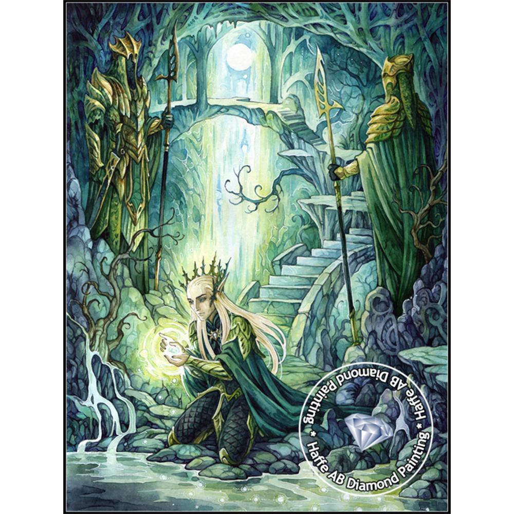 2026 New Fantasy Lord Elf Prince Diamond Art Painting Ring Power Forest Landscape Tree Flower Mosaic Home Decor