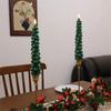 Christmas Tree Candles with Remote Timer, 2pcs Flameless LED Taper Candles Battery , Green Waxy Christmas Candlesticks