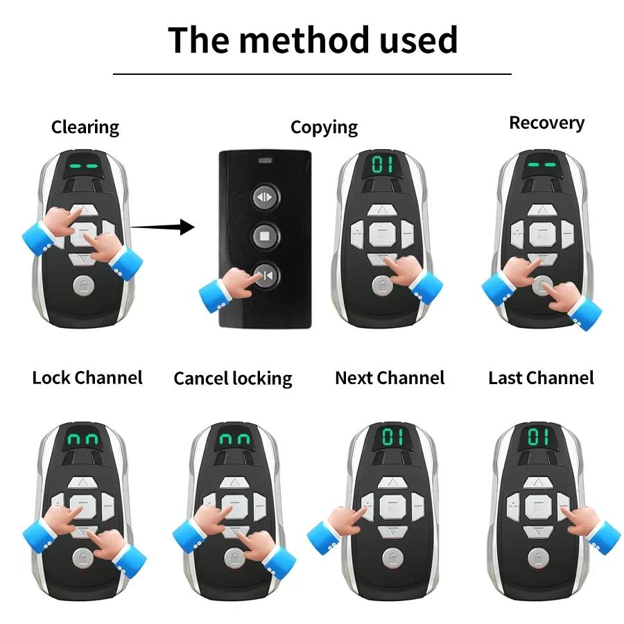 Telecomandă Universală cu 20 de Canale pentru Ușă de Garaj, Reîncărcabilă, Duplicator Cheie Portă, Multifrecvență, Deschizător de Ușă 300-915 MHz 433Mhz