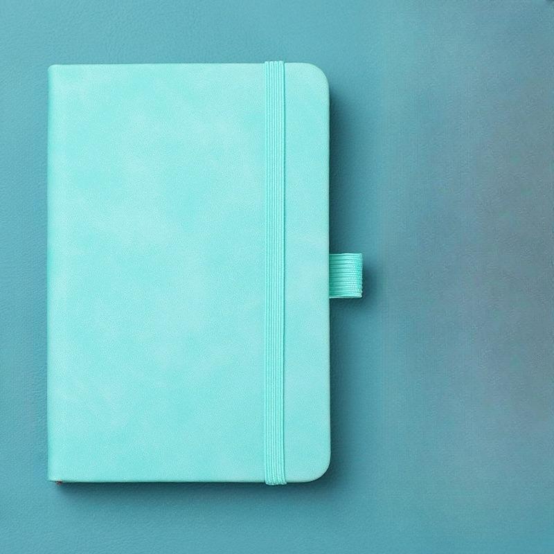 Creative Mini Pocket Notebook A6 Size Leather Cover Study Manual with Elastic Strap Liner Pages Office Supplies