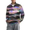 Men's Loose Casual 1/4 Zip Sweatshirt Fashion Printed Long Sleeve Top With Pockets
