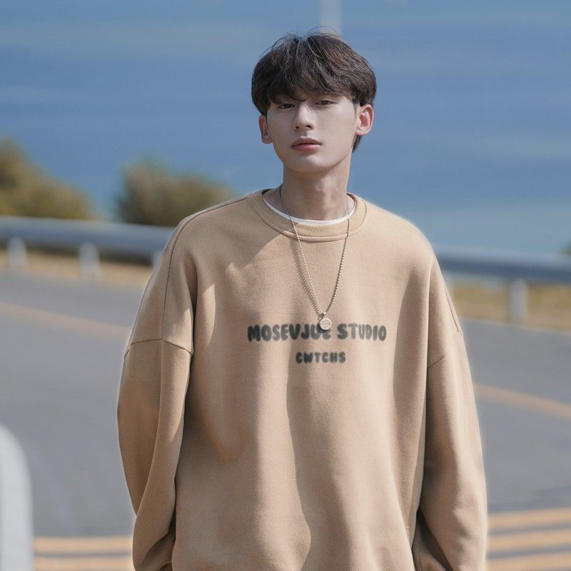 

Мужские осенние модные брендовые свободные пальто больших размеров с круглым вырезом без капюшона, модные M верблюд