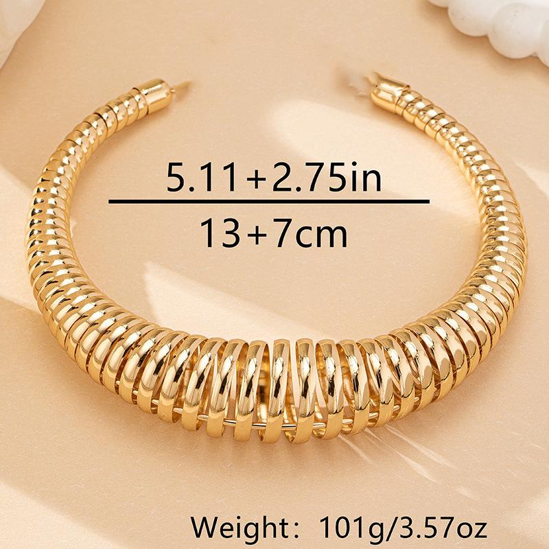 Exaggerated retro elastic ring, fashionable spring collar, European and American style, bracelet, niche personality