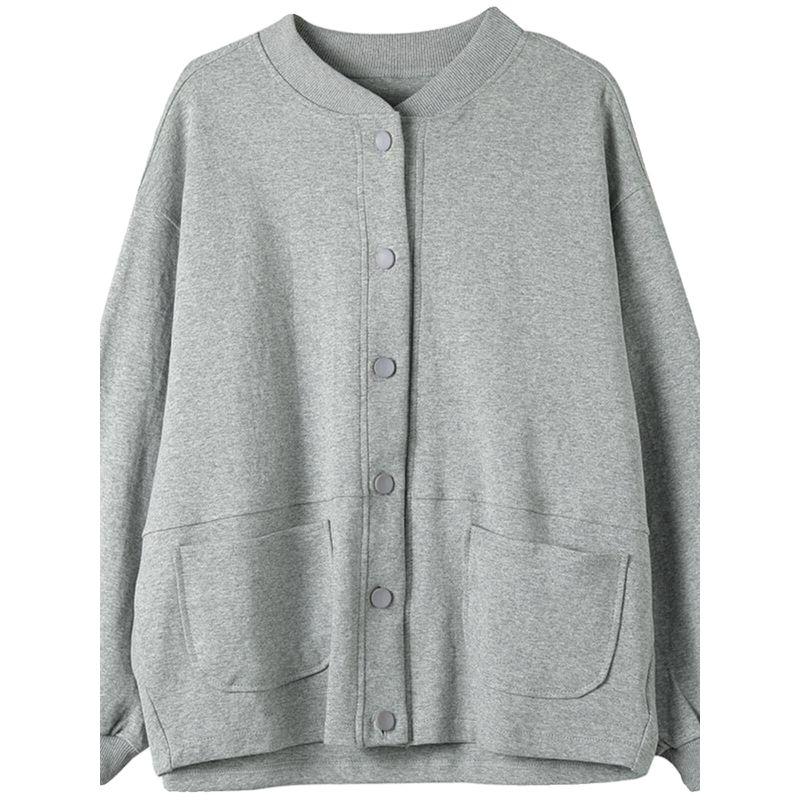 Women's Solid Color Baseball Jacket Loose Leisure Artistic