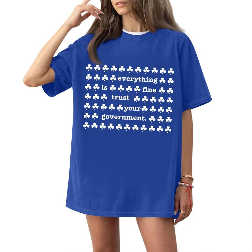 Women's And Men's Fashionable Round Neck Casual Print Short Sleeved T-shirt Top