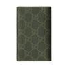Gucci GG Monogram Ceramic Effect Logo Detail Double Fold Design Coated Canvas Card Holder Men Card Holder Forest-Green 768249-FAFBE-8491