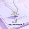 Sanrio Kuromi Cupid's Heart Silver-Plated Necklace - Cute Cartoon Gift for Women and Girlfriends