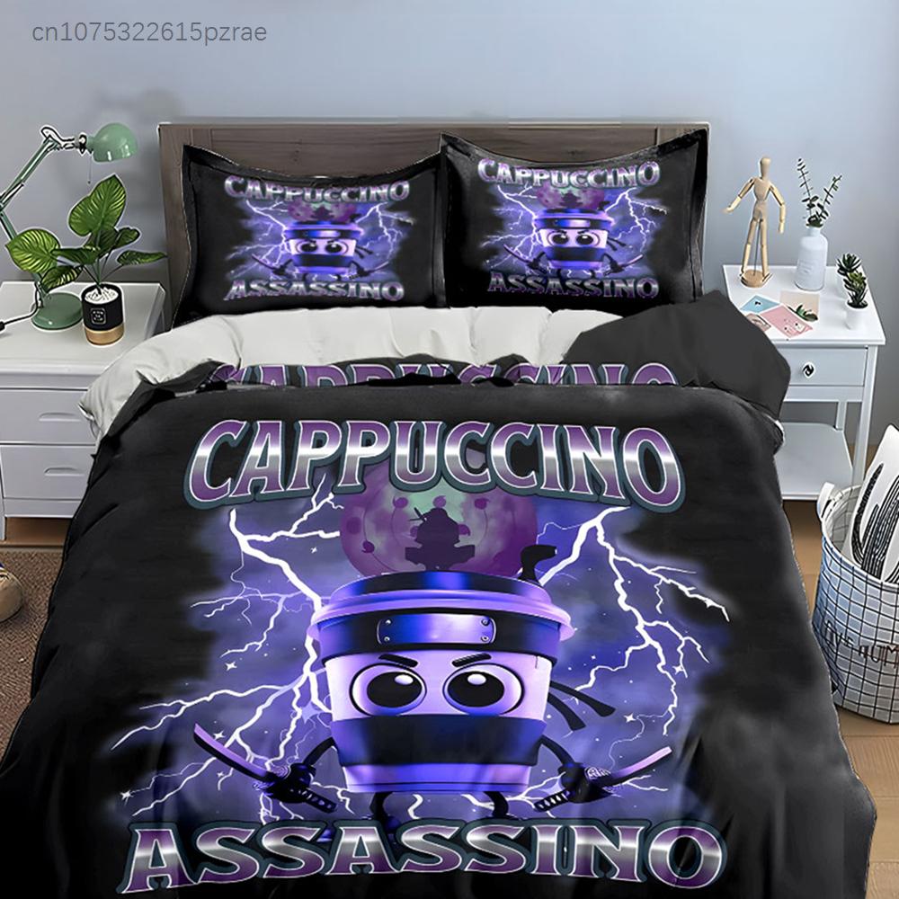 "Cappuccino Ninja Decor Set" Multiple Sizes kid's And adults' Bedroom Exquisite 3PC Bedding set, Gift