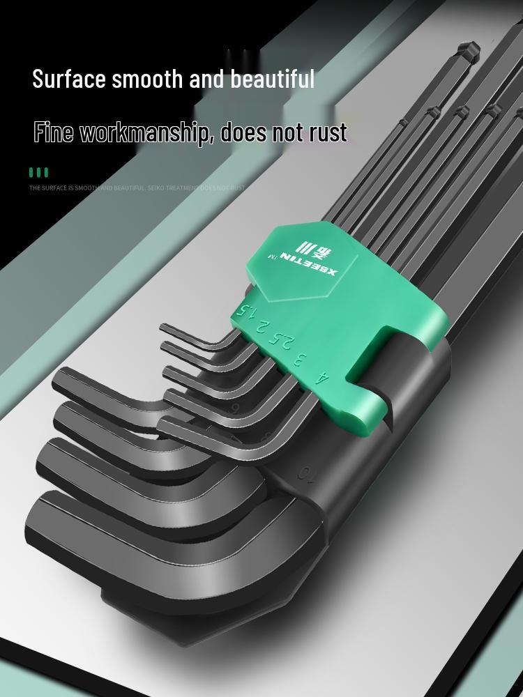 Extended Hex Wrench Set - 6-Point Hexagon Screwdriver Tool Combination