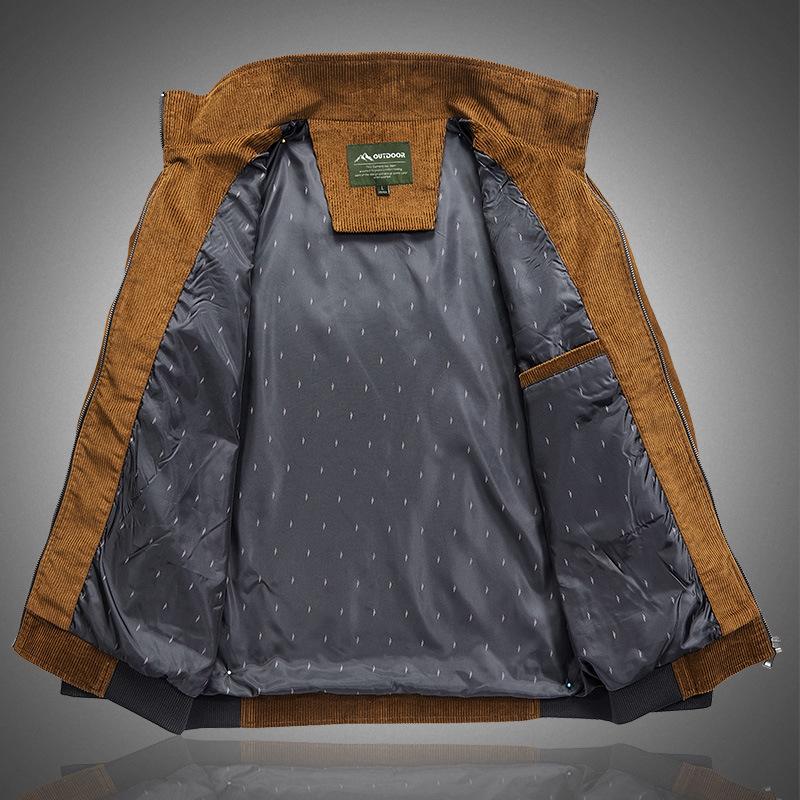 Мужская осенняя новая вельветовая куртка мужская повседневная простая куртка для людей — фото 5