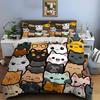 Cute Cartoon Cats Print Bedding Set Duvet Cover 1 Duvet Cover 2 Pillowcases Adult and Children Bedding Set Luxury Comforter Set