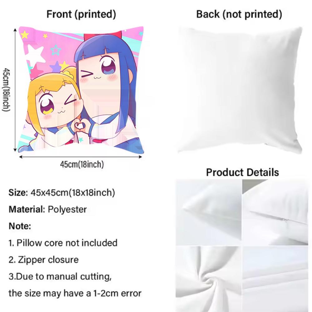 Cute Anime Pop Team Epic Cushion Cover 2-in-1 Reversible Plush Pillow Cover | Car/Sofa/Bed | Perfect Gift