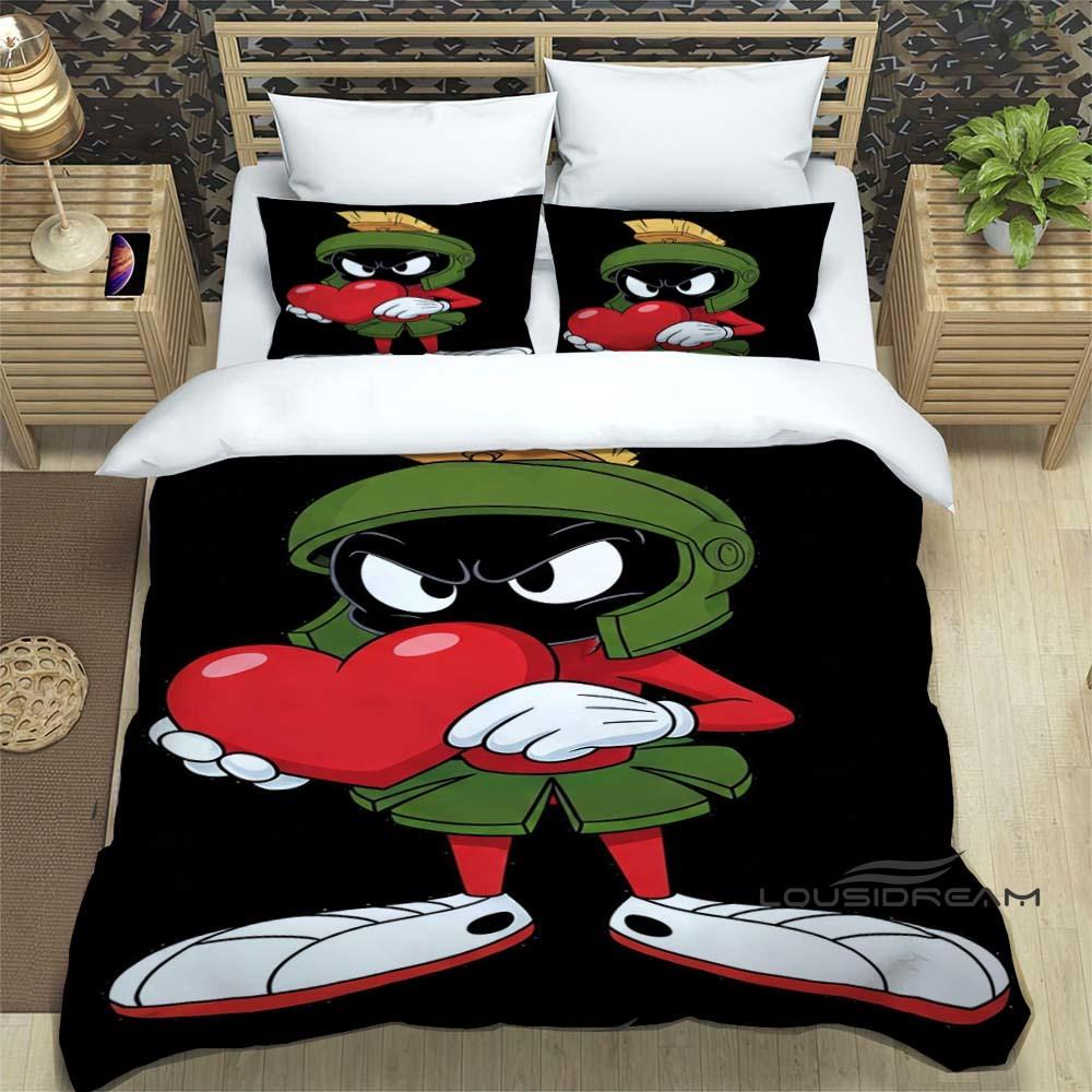 2026 New Cartoon "Marvin The Martian" Themed Duvet Cover and Pillowcase Set, Children's Bedding Set, Bedroom Decor