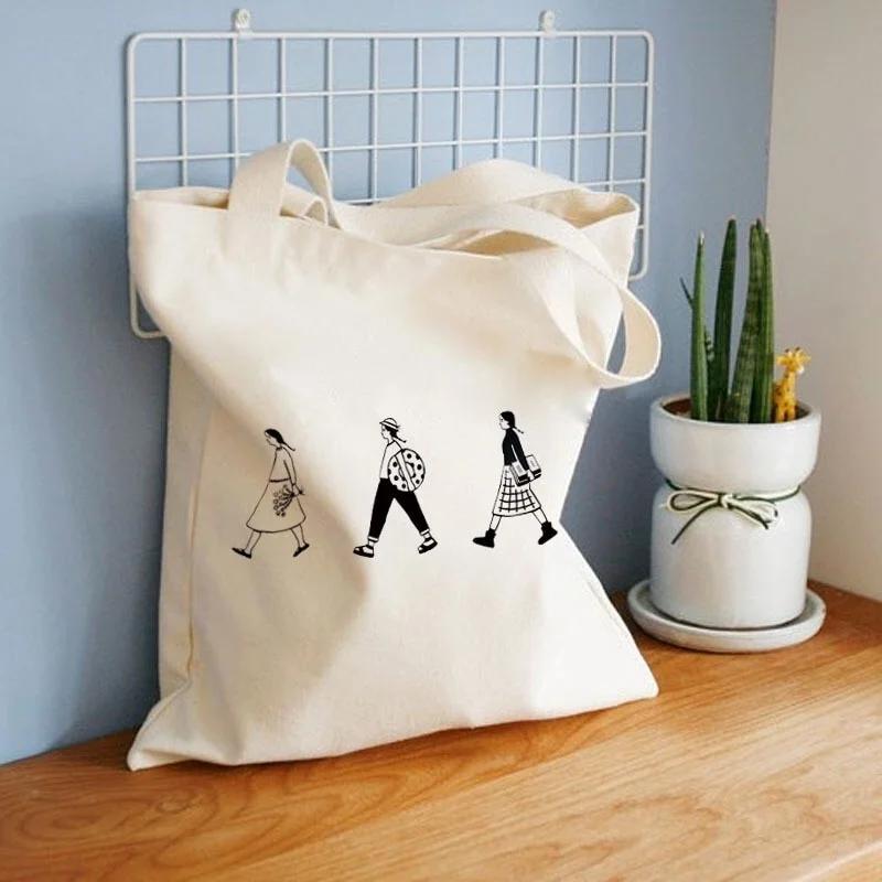 Ladies Handbags Canvas Tote Bag Cartoon Single Shoulder Bags for Female Students To Hold Books Tote Mommy Bag