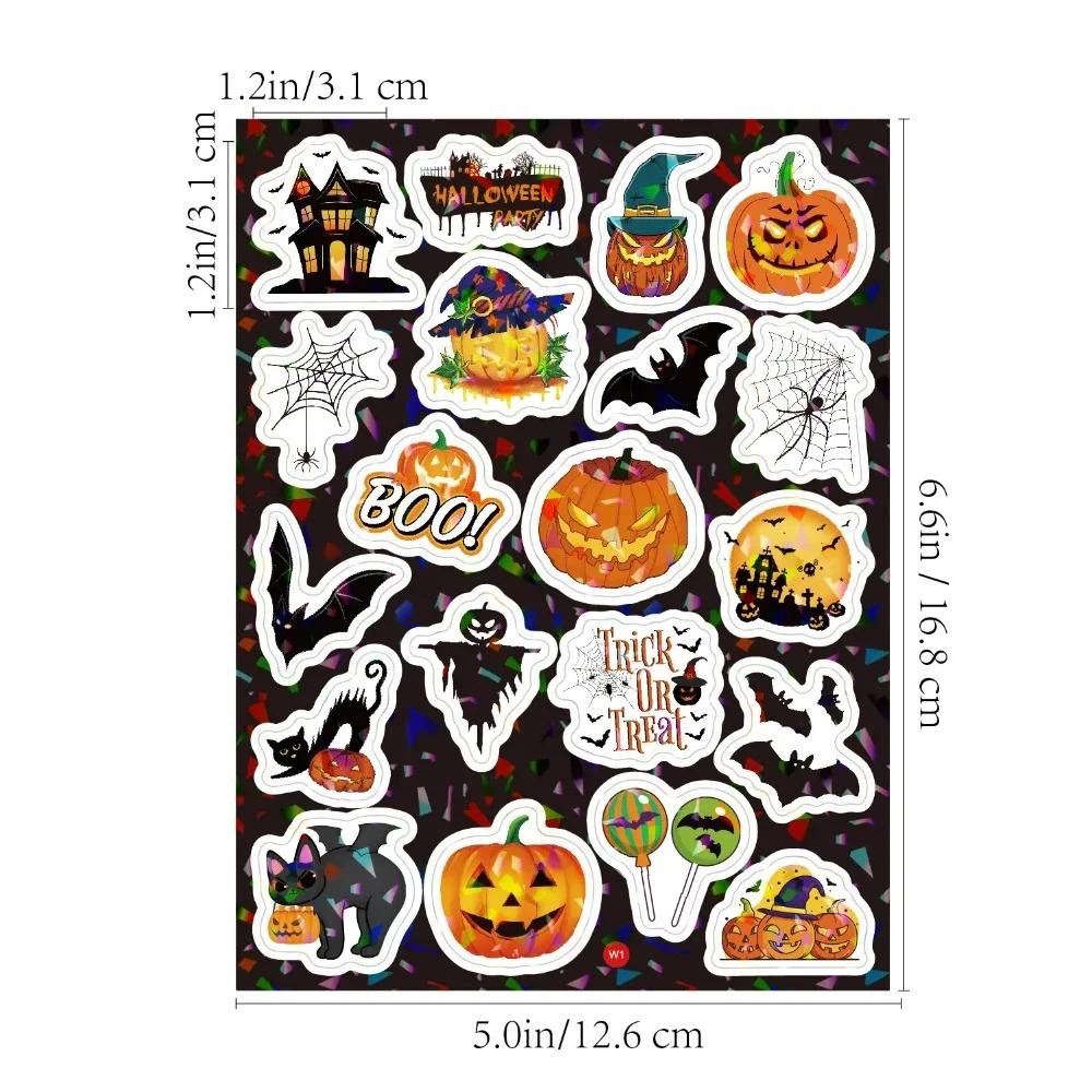 160pcs 8 Sheets Christmas Halloween Easter Stickers Laser Bunny Egg Cartoon Holographic Waterproof Removable Vinyl Sticker Decor