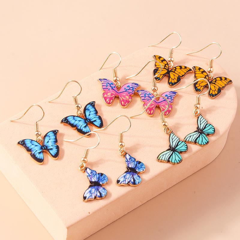 Cute Colorful Butterfly Drop Earrings for Women Girls Dangle Earrings Handmade Jewelry Gifts