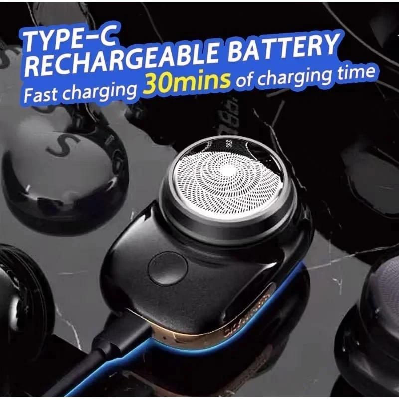 Electric Shaver Portable Razor Man Travel Attire Wet And Dry Usb Rechargeable Shaver Typec Charging Shaving Machine Mini For Men
