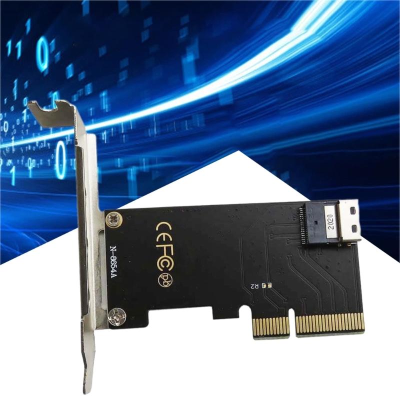 Effective PCIe 4.0 X4 To Slimlines SFF8654 Adapter Card Computer Hard Drive Fast Data Transfer Card Half Height Baffle