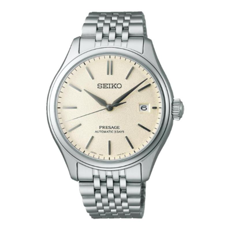 SEIKO Presage series 100m waterproof depth Automatic Steel Strap men s watch white dial SARX121 синий