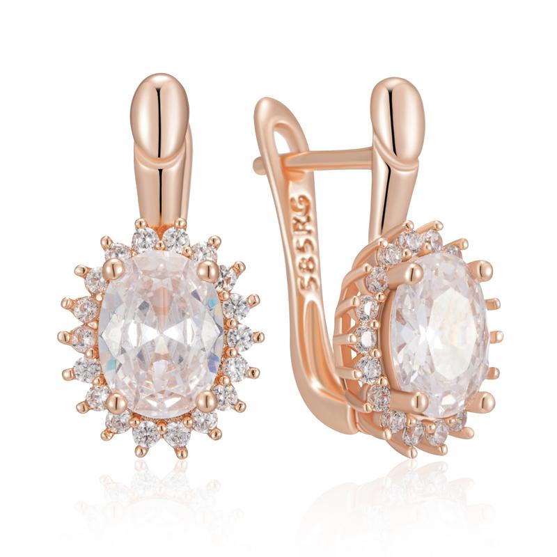 

Серьги-подвески для невесты цвета розового золота, женские, модные, блестящие, с натуральным цирконом, аксессуары, высококачественная повседневная ювелирная бижутерия