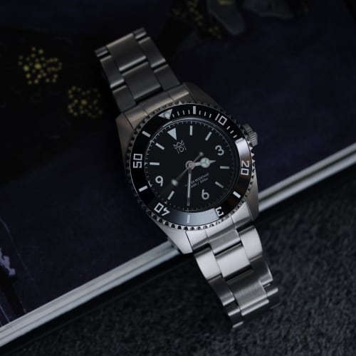 NEW model HYAKUICHI 101 38mm 20 ATM water resistant sweep seconds diver's watch ceramic bezel non-date wristwatch black men's women's unisex