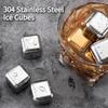 304 Stainless Steel Ice Cubes Metal Ice Pellets with Clips Quick-Freezing Ice Crystals Ideal for Whiskey Red Wine Beverages